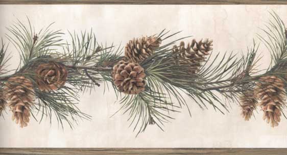 Pine cone border Pattern repeat approx 10 inches W 65 inches L 15