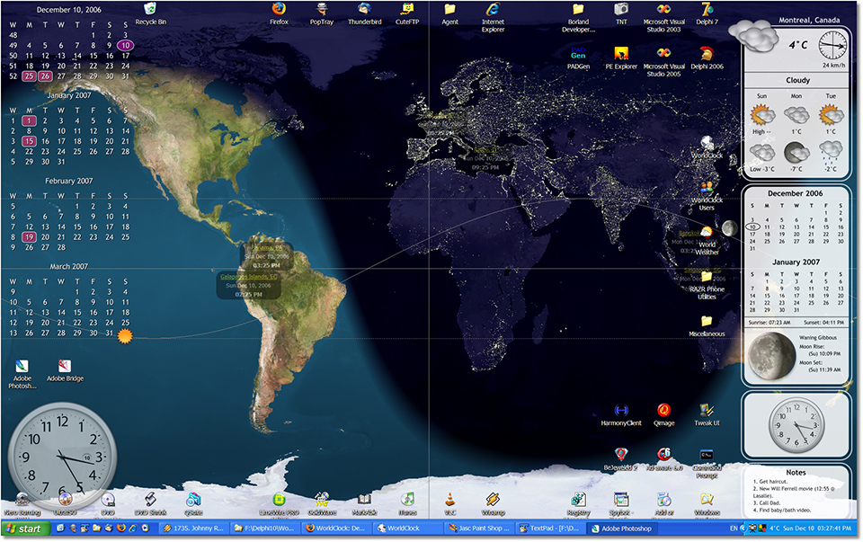 The picture below shows a typical desktop with all of the wallpaper 960x603