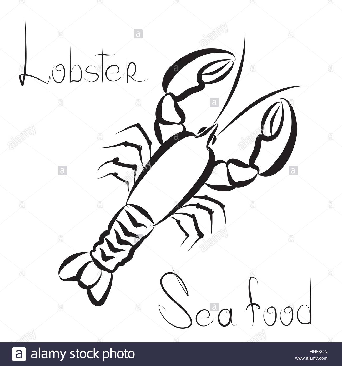 Lobster icon Sea food menu label Fish restraunt cover background