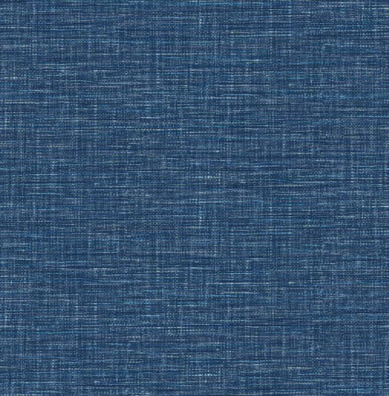 Exhale Dark Blue Woven Texture Brewster Wallpaper
