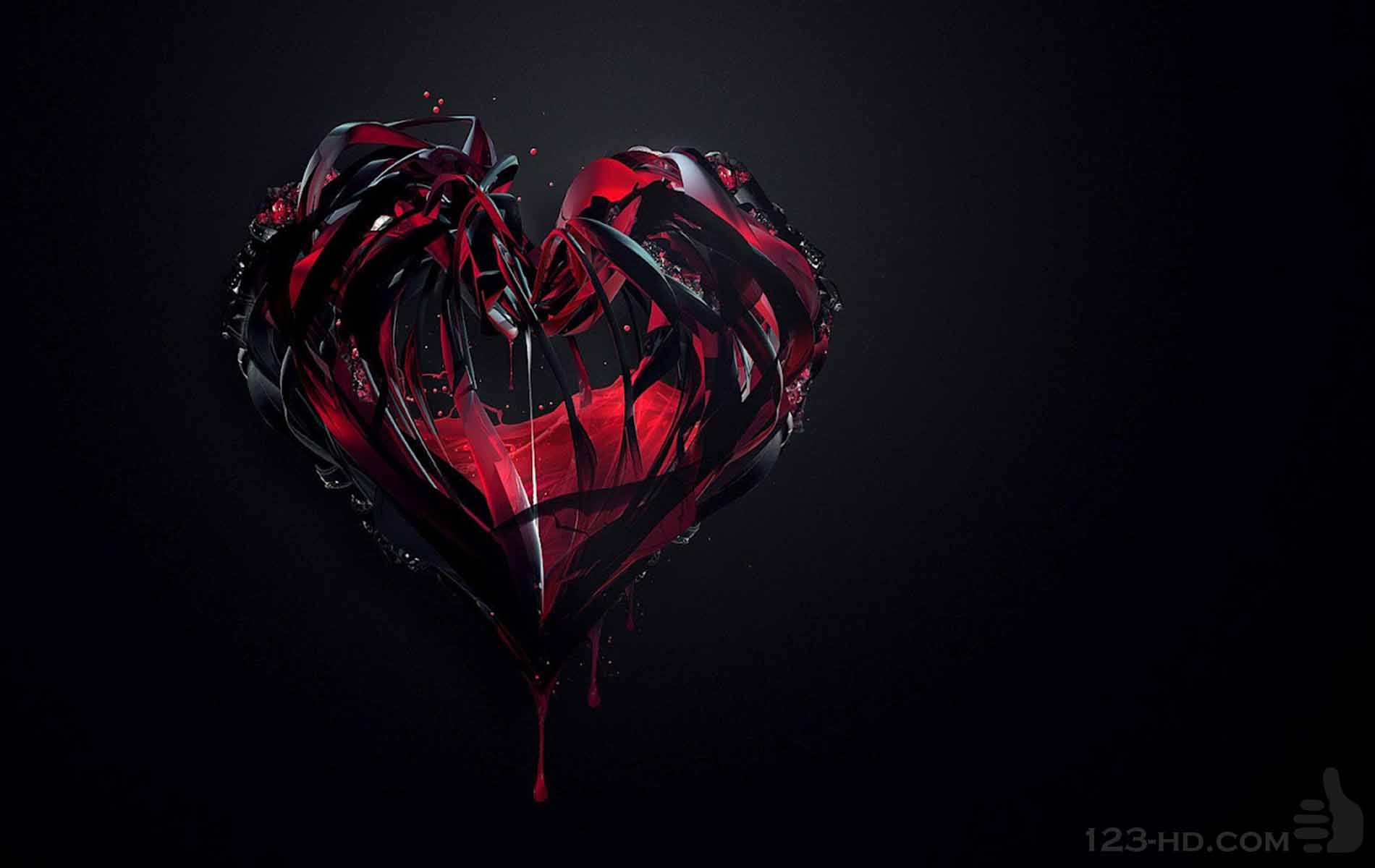 Red Heart Black Background