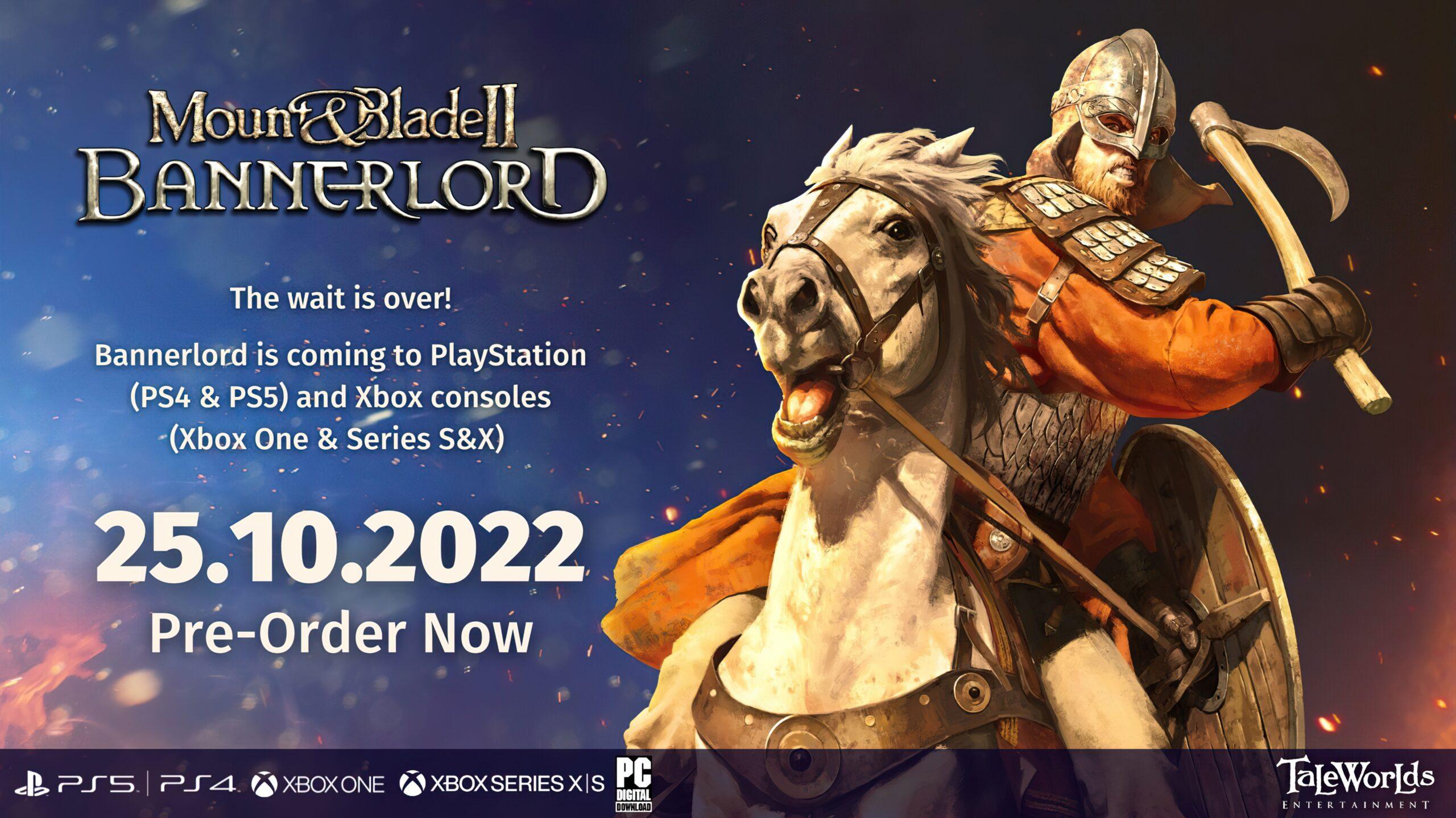 Mount Blade II Bannerlord Confirmed to Launch on October 25th