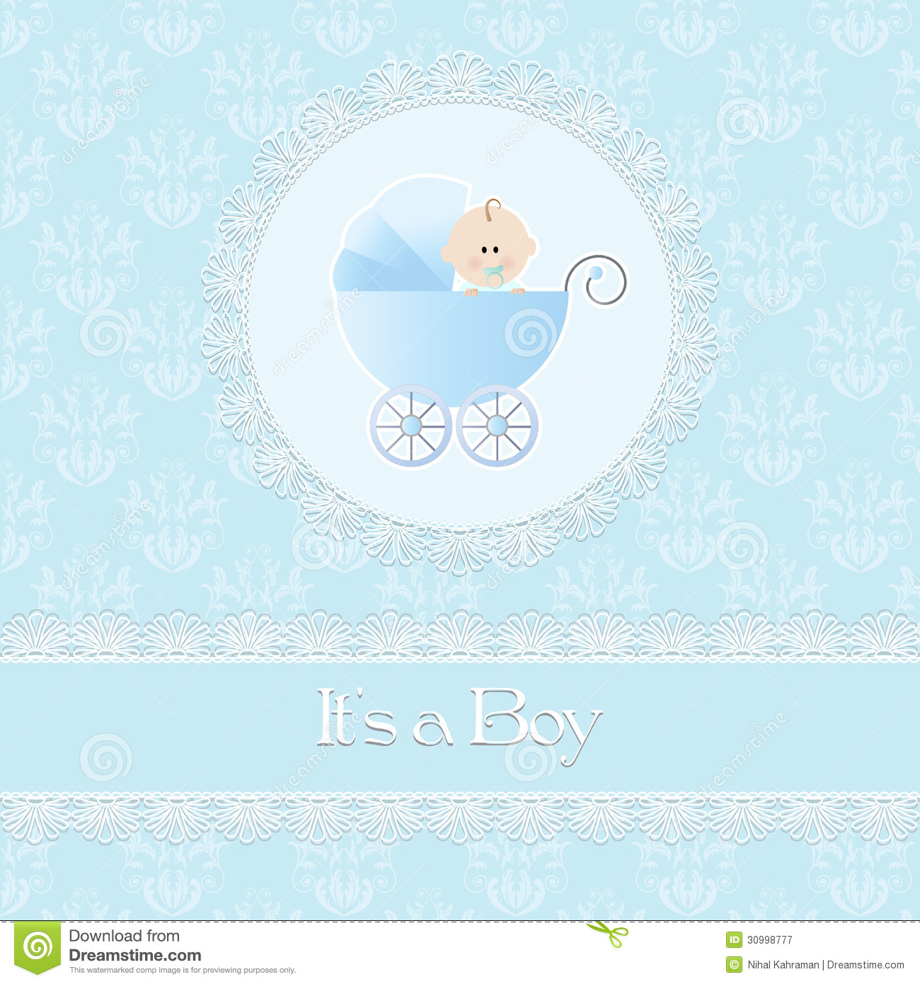 Baby Boy Background Image Shower Card For
