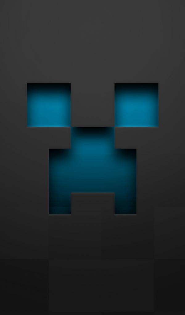 Minecraft Blue Creeper Gray Pixelart Wallpaper