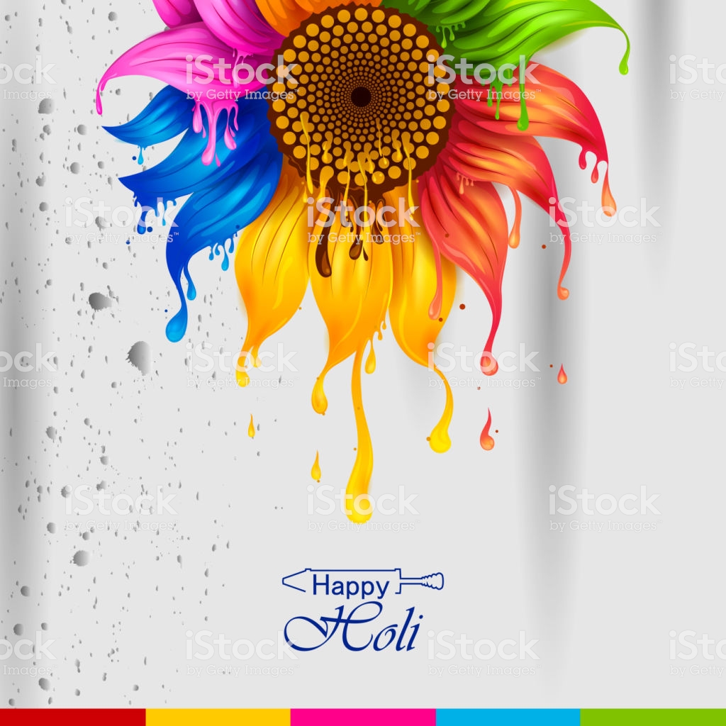 Colorful Splash For Holi Background Stock Illustration