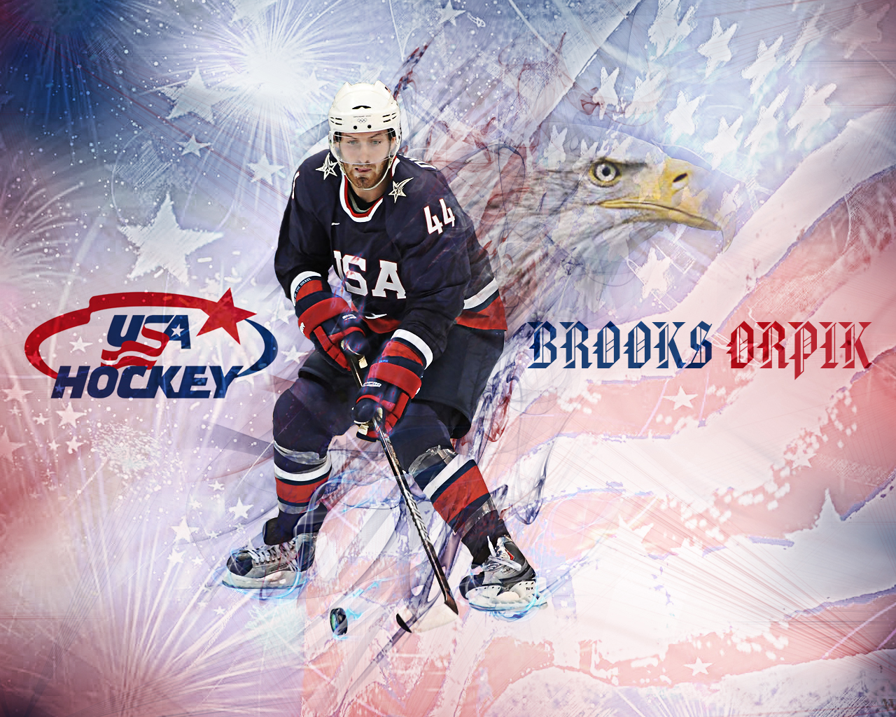 Team Usa Hockey Wallpaper Featuring Penguins Defensemen Brooks Orpik