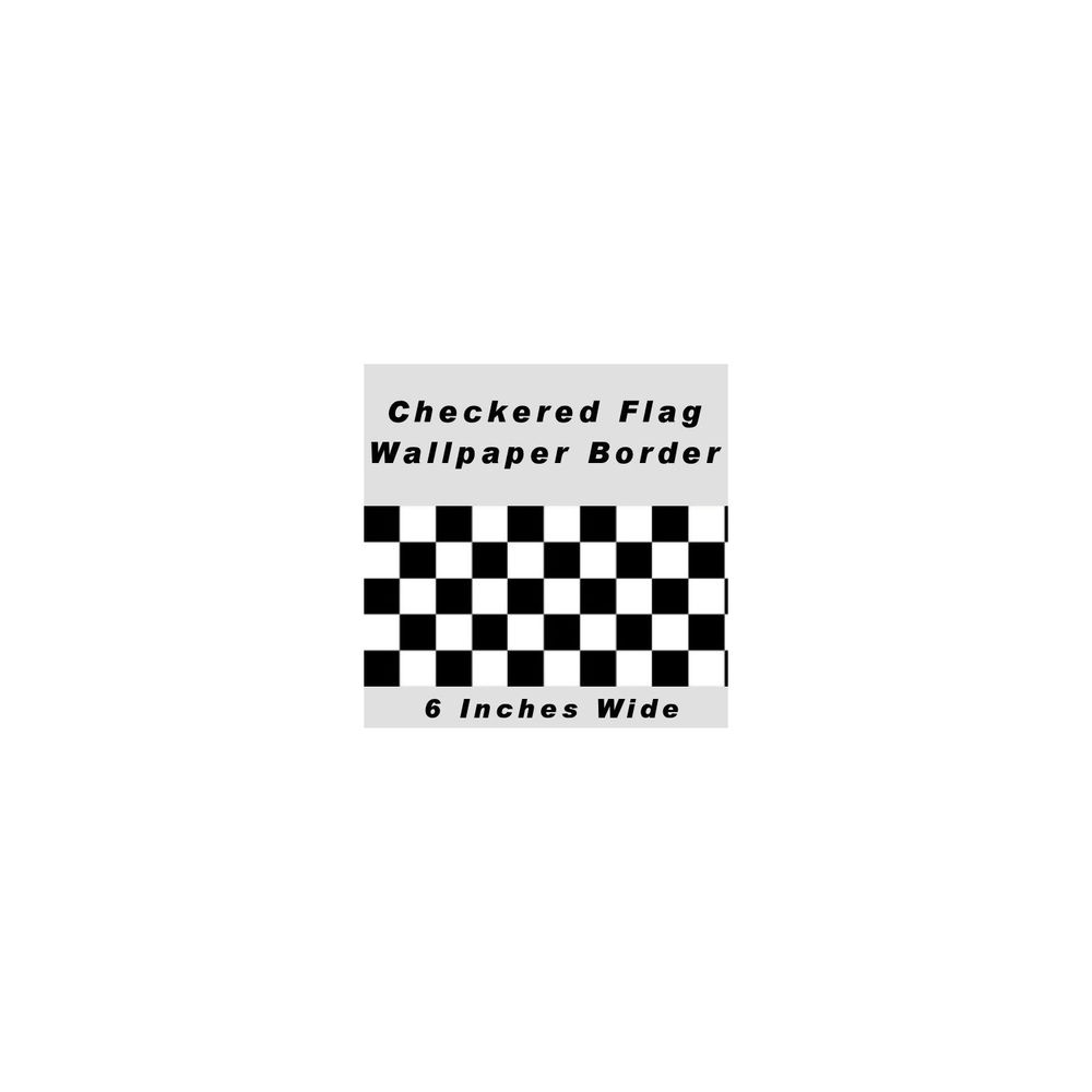 Checkered Flag Cars NASCAR Wallpaper Border 6 inch No Edge Free