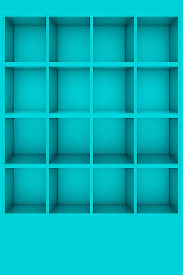 Turquoise Shelf My Apps iPhone Wallpaper