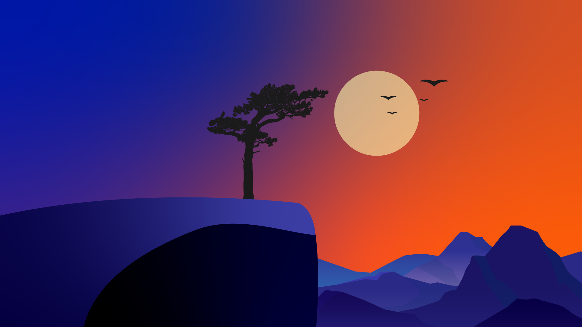 4k Minimalist Landscape Sunrise Wallpaper