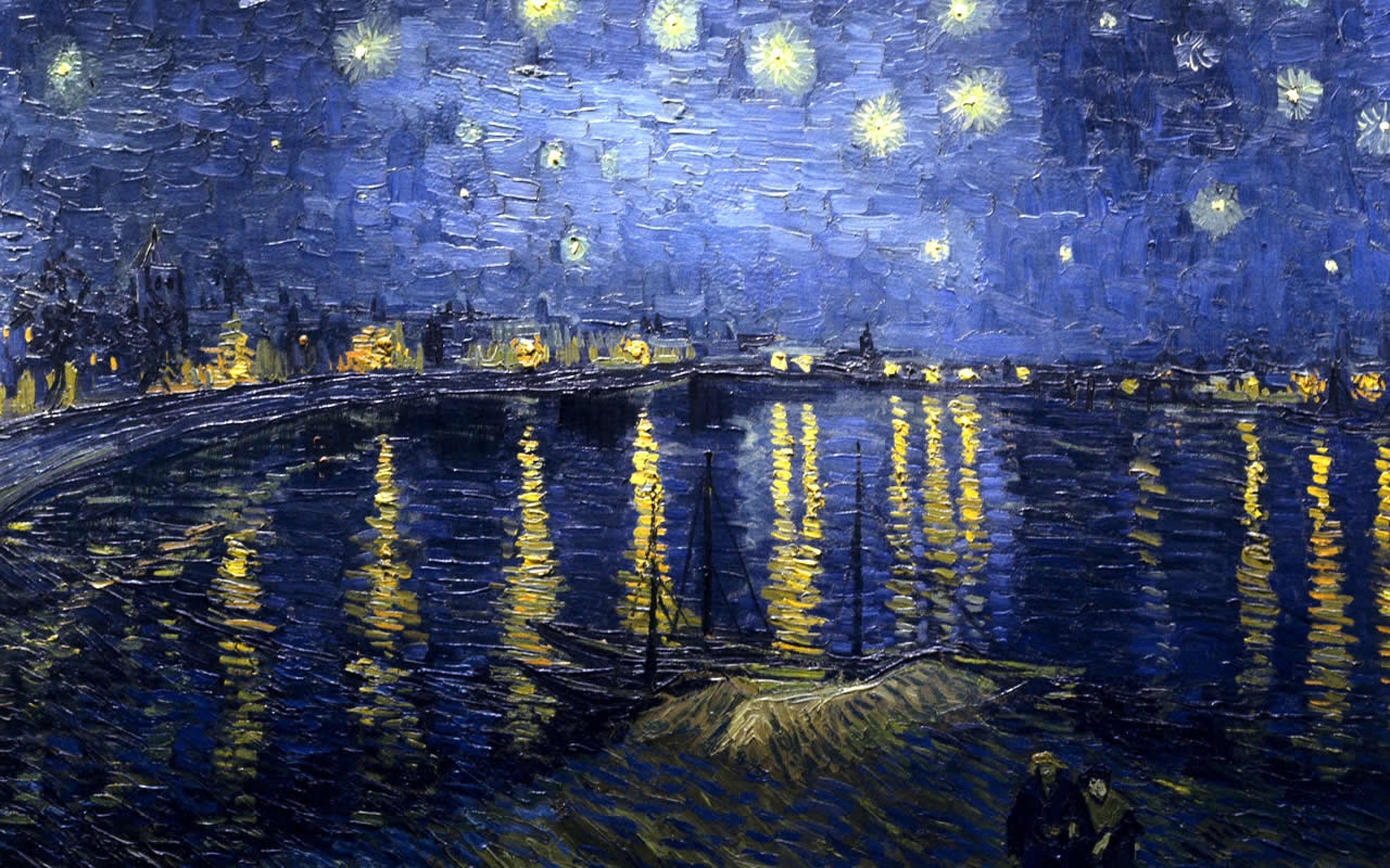 Starry Night Over The Rhone Art HD Wallpaper