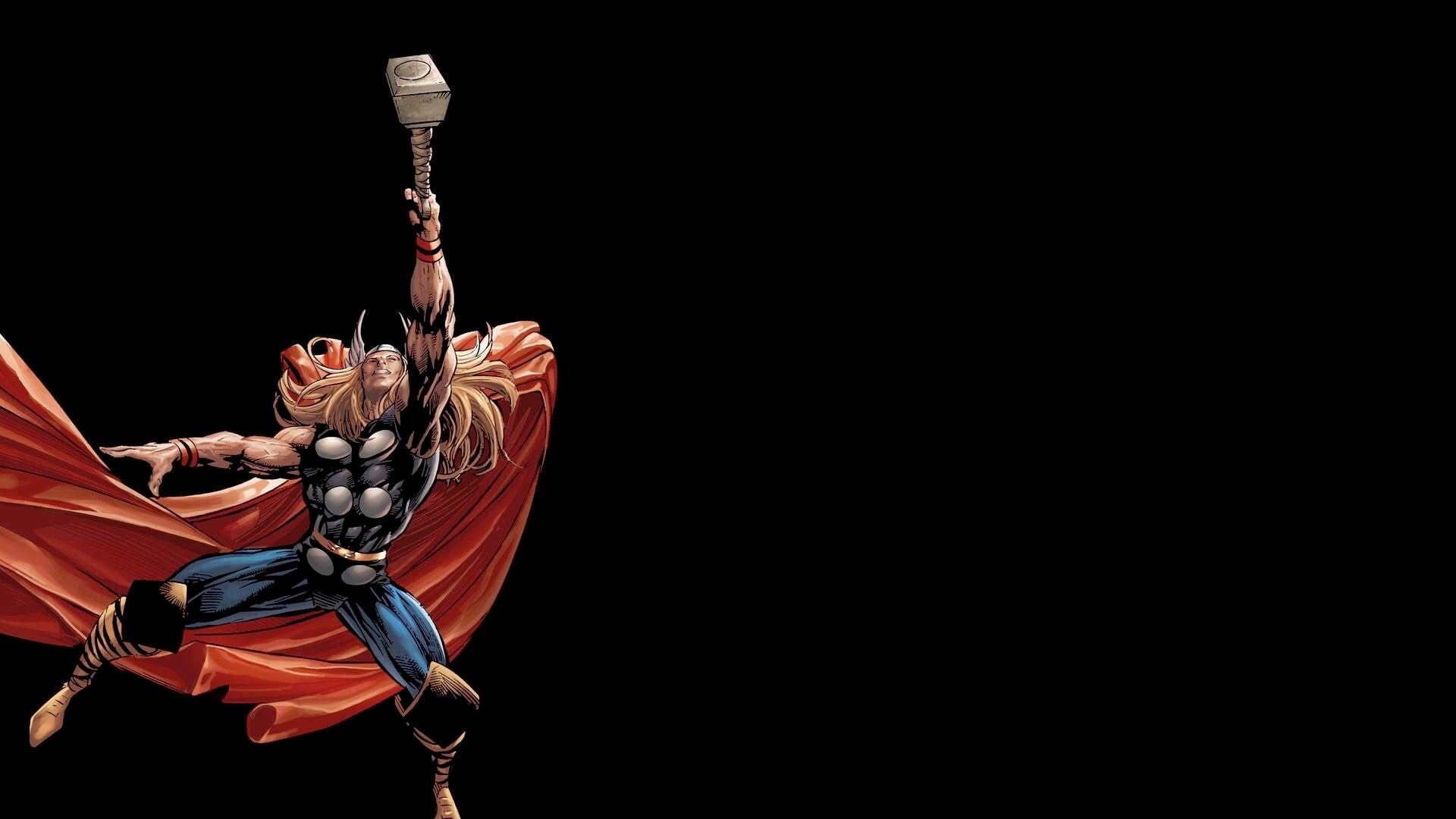 HD Wallpaper Thor Marvel Ics Copy Space Black Background