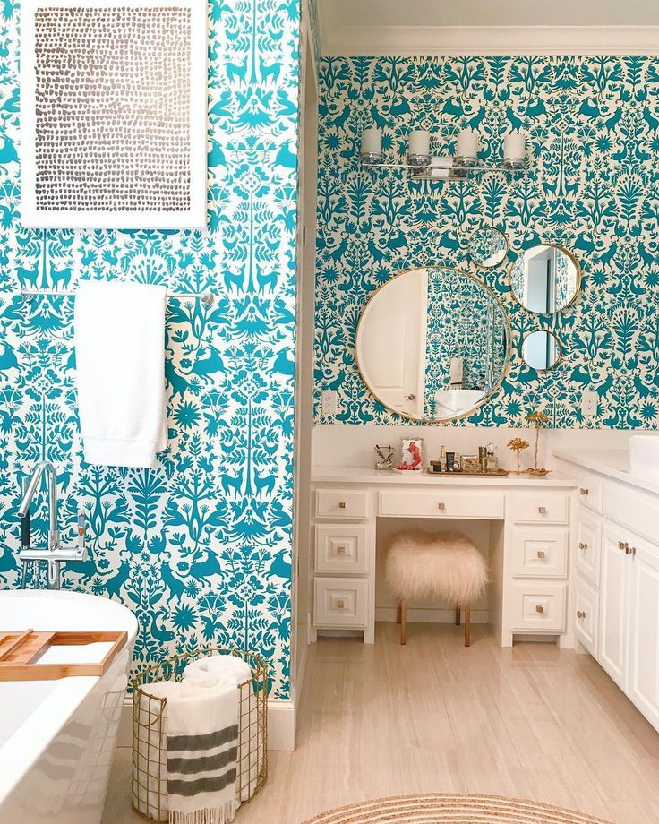 Wallpaper Otomi Turquoise Emily Isabella X Hygge West