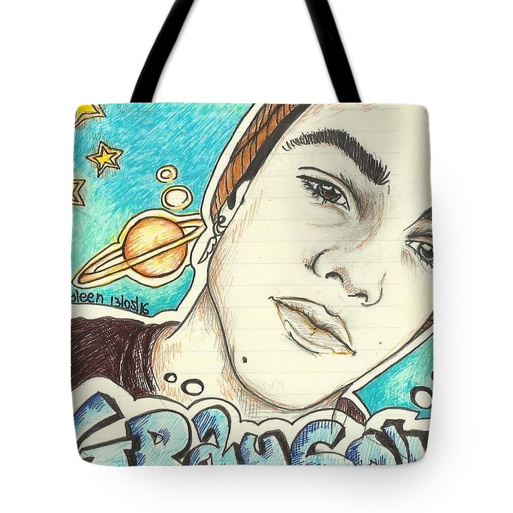 Grayson Dolan Galaxy Background Tote Bag By Ani Hristova