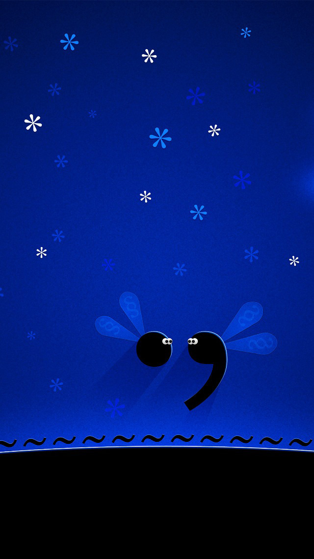 Cute Blue Background iPhone Wallpaper Top