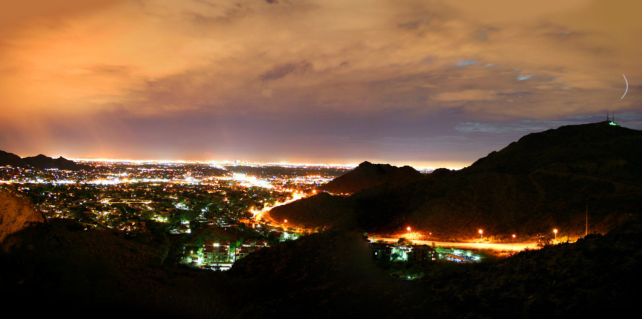 Phoenix Arizona At Night By Surfacenick