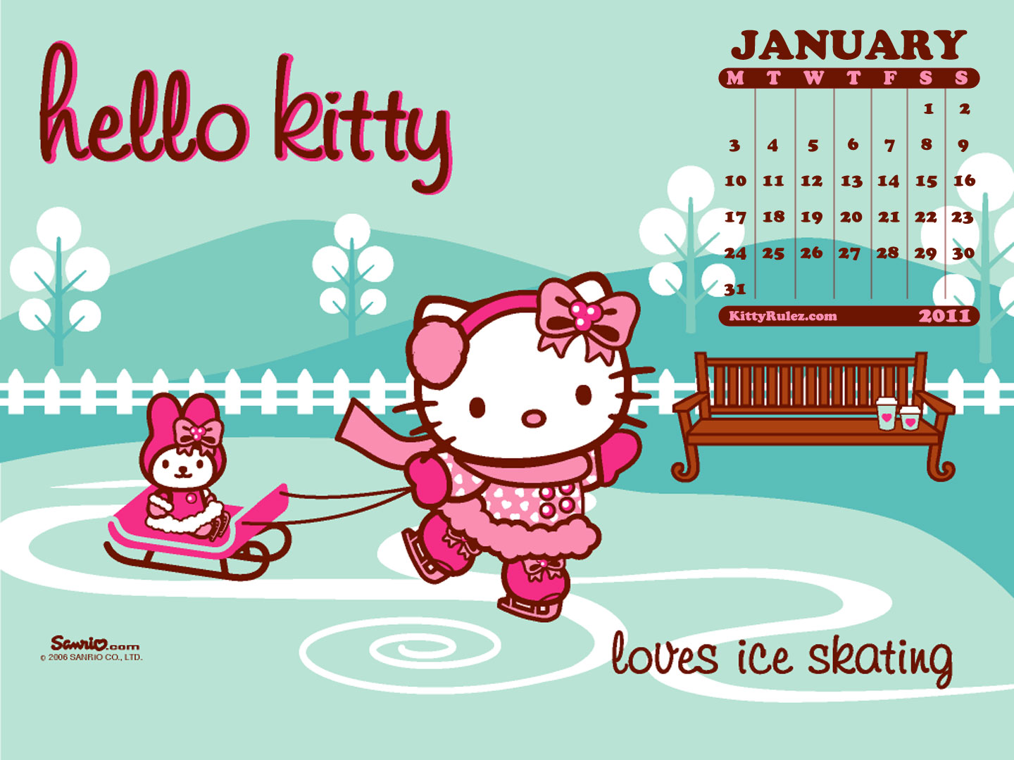 Kitty Calendar For Malaysia Template
