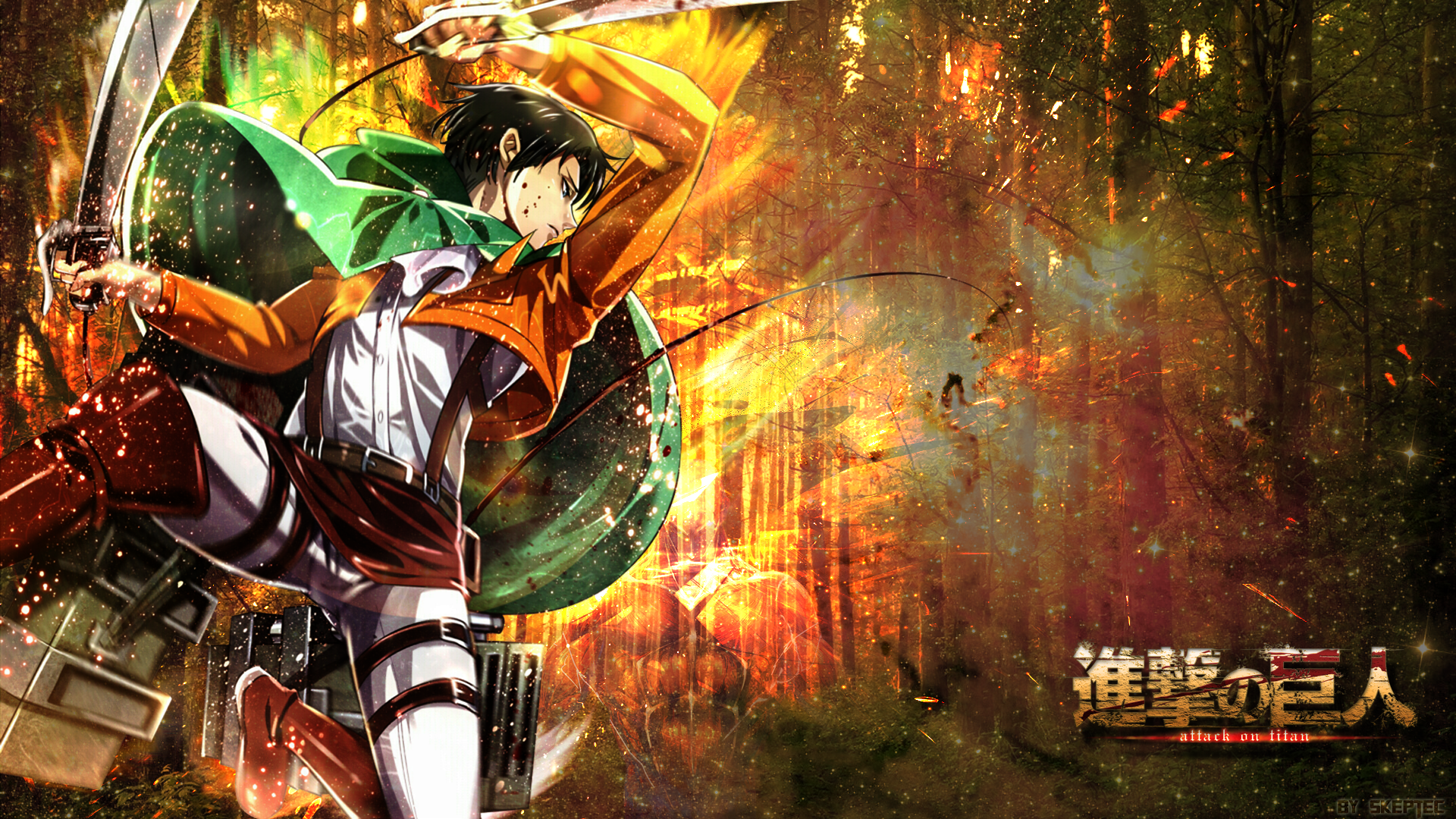 Attack on Titan   Levi Wallpaper   Woodland by skeptec on