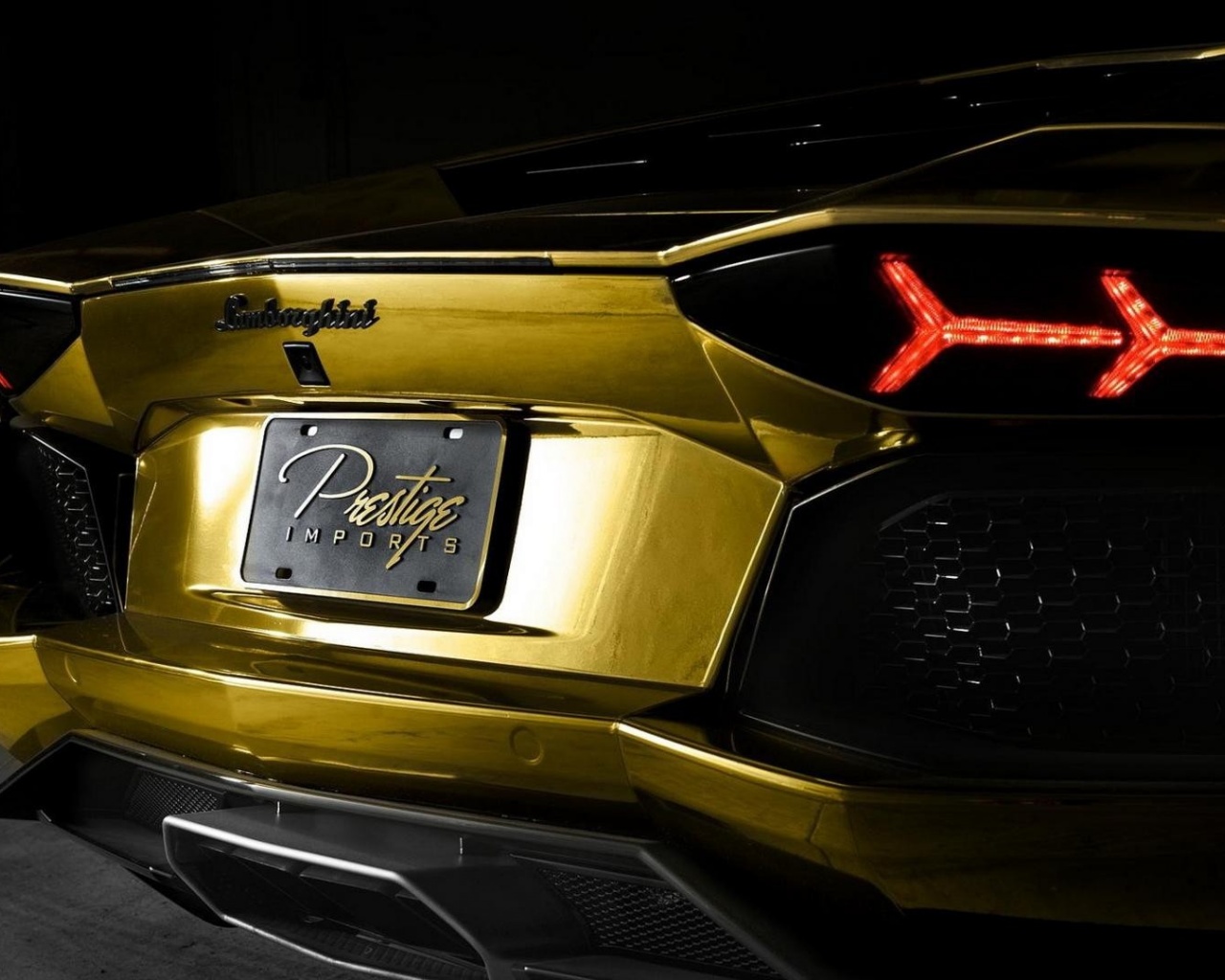 Gold Lamborghini Aventador Desktop Background HD