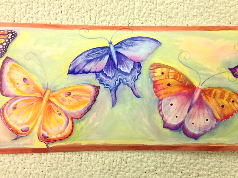 Watercolor Butterflies Wallpaper Border eBay