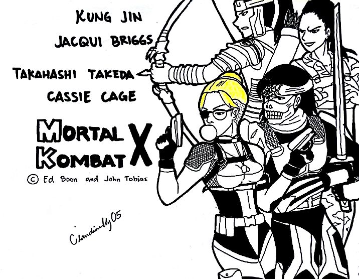 Mortal Kombat X Cassie Jacqui Takeda And Kung Jin By Claudineuy05 On