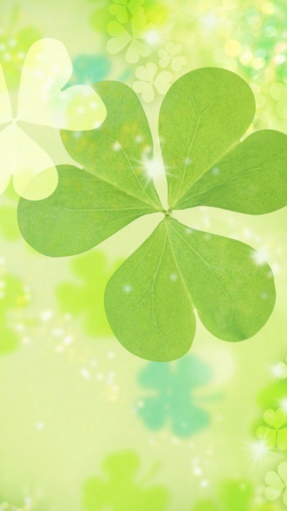 Green Shamrocks Wallpaper iPhone