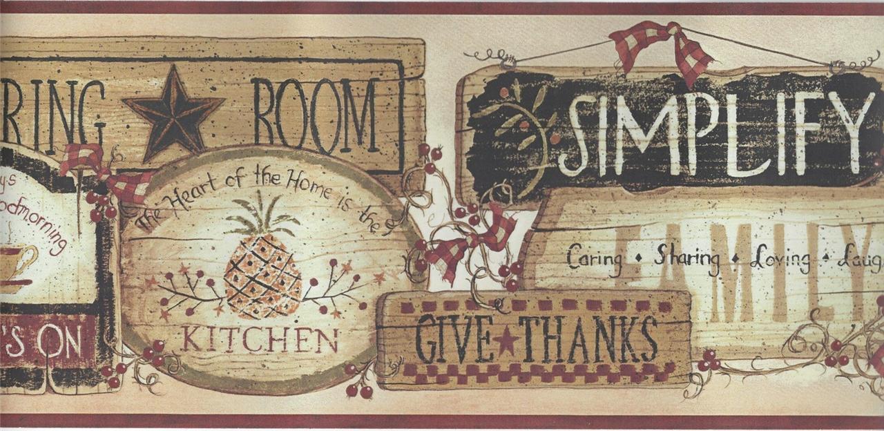 About Wallpaper Border Country Wood Plaques For Kitcken Living
