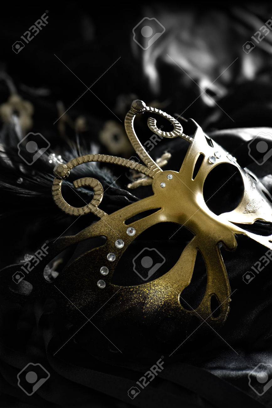 New Year Party Masquerade Mask Against A Dark Seductive Background