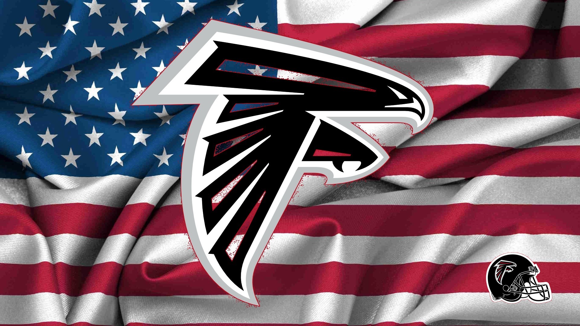 Free Download Atlanta Falcons Logo On Usa Flag Wavy Canvas
