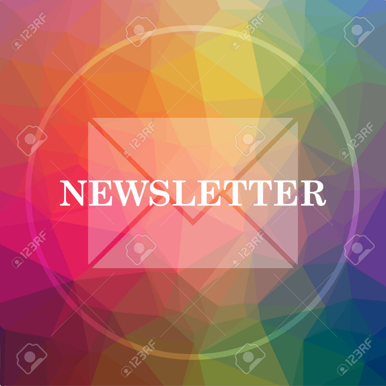 Newsletter Icon Website Button On Low Poly Background