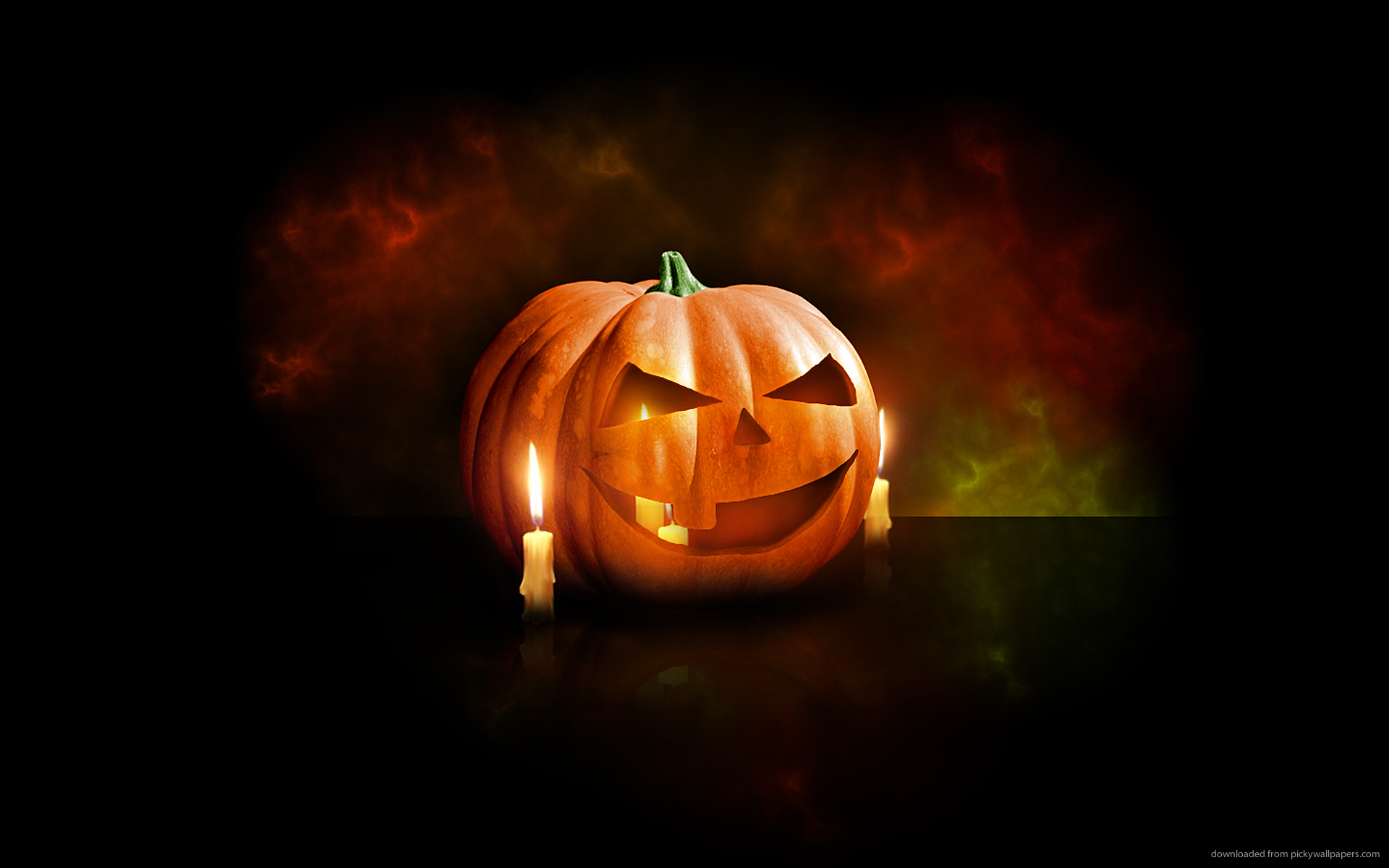 Download 1920x1200 Jack o Lantern With Candles Wallpaper