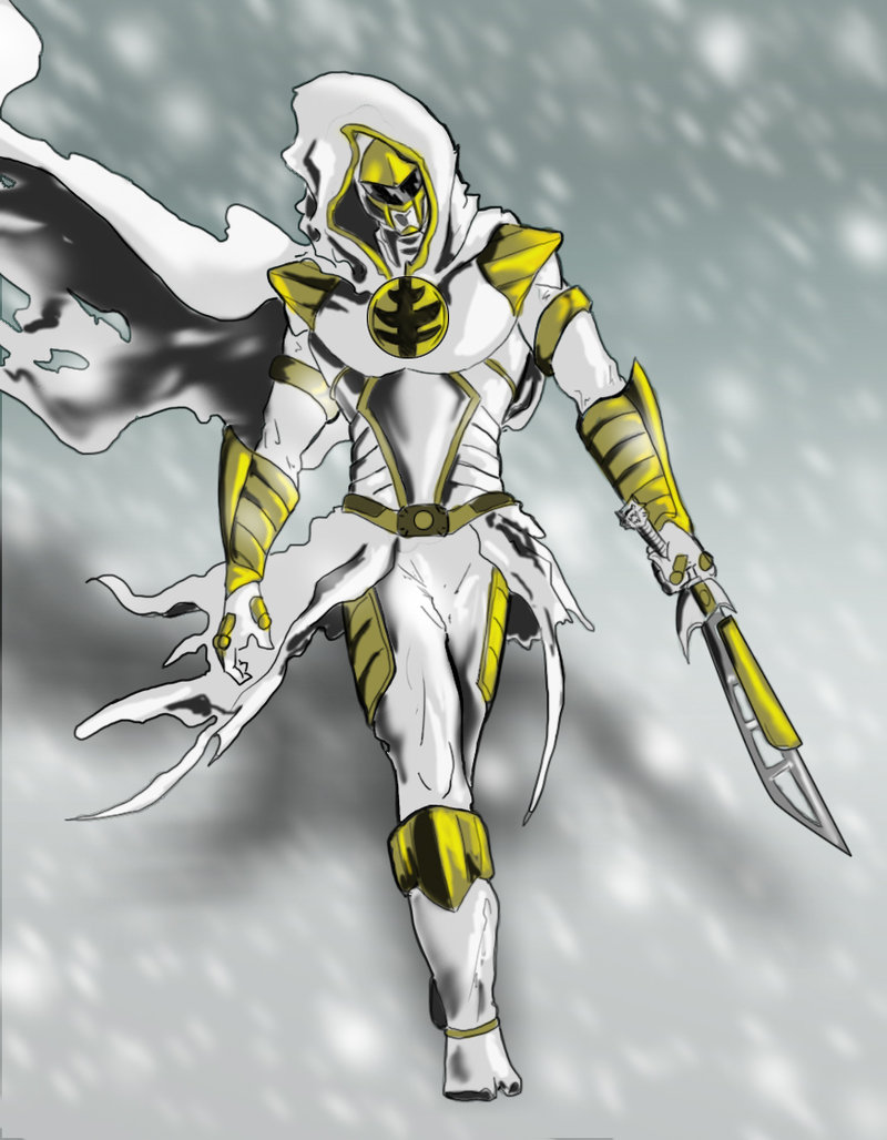 White Ranger Ninja By Goldenmurals
