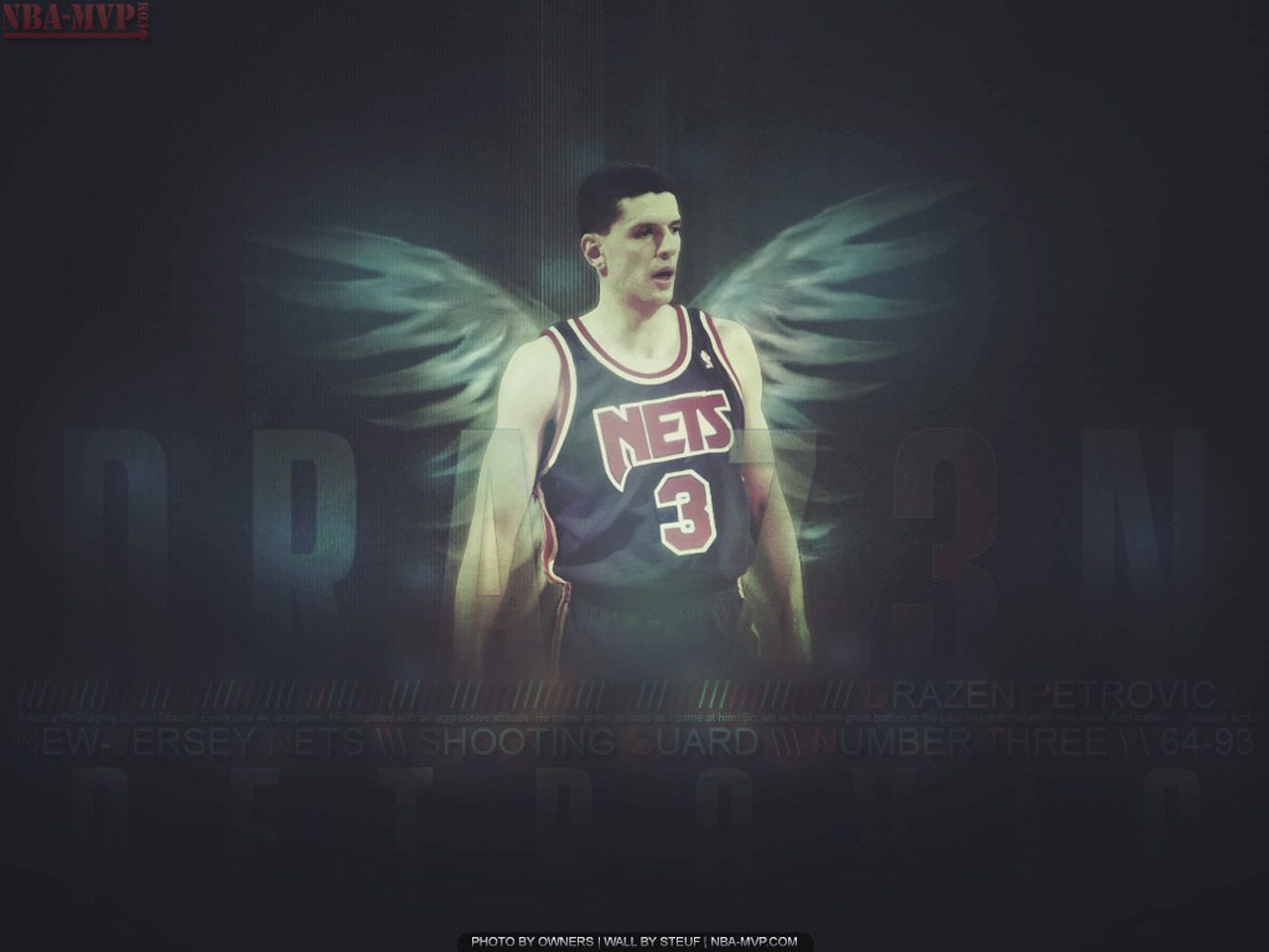 Drazen Petrovic Angel Wings Wallpaper Basketball