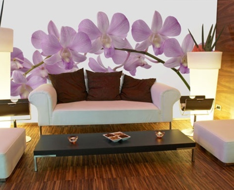 For Modern Wall Decor Orchid Murals Lobby Interior Design