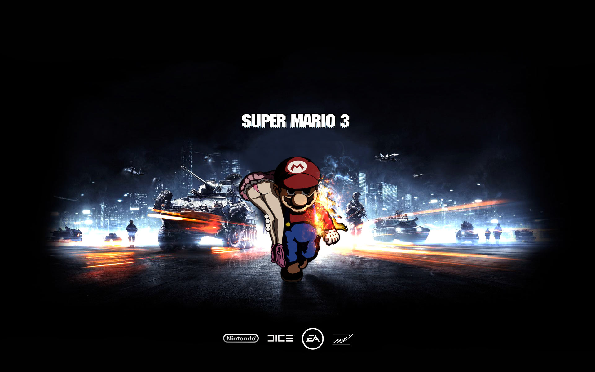 Games Wallpaper Battlefield Vs Super Mario