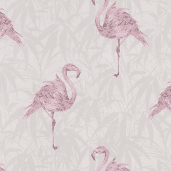 Contour Flamingo Wallpaper From Wilko Bathroom