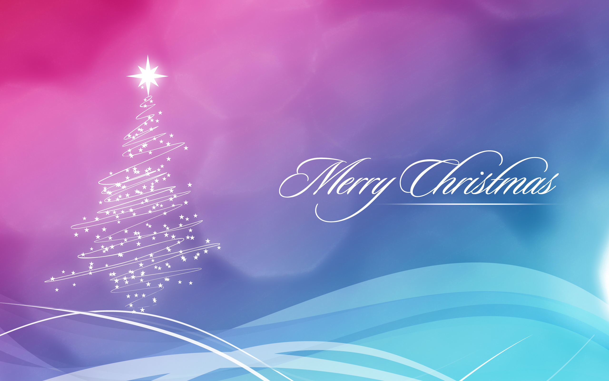 Blue And Pink Christmas Wallpaper