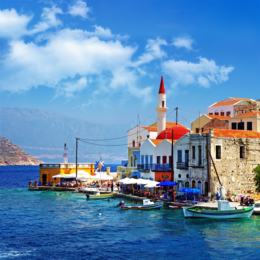 Beautiful Greece Corner iPad Air Wallpaper Download iPhone