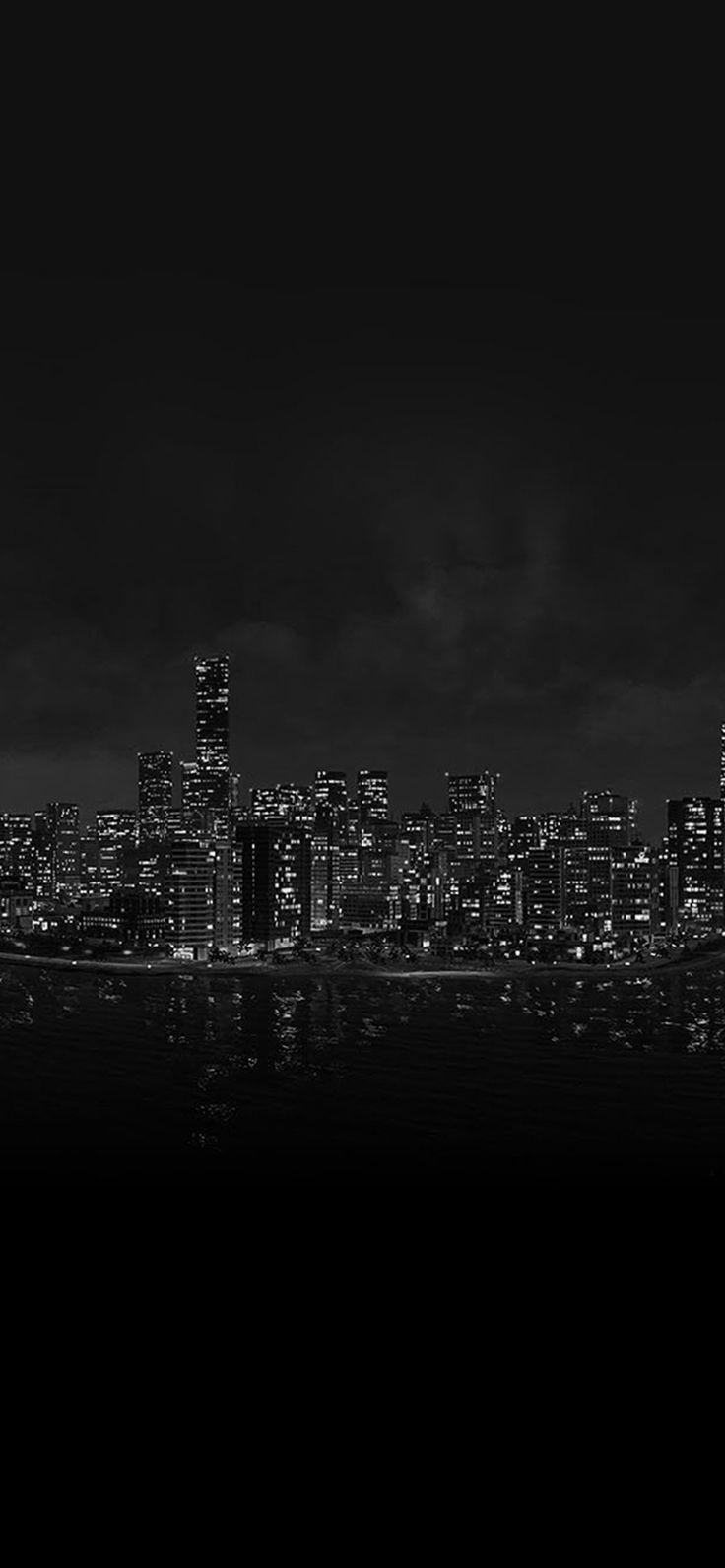 WatcHDog Night City Light From Sea iPhone X Wallpaper