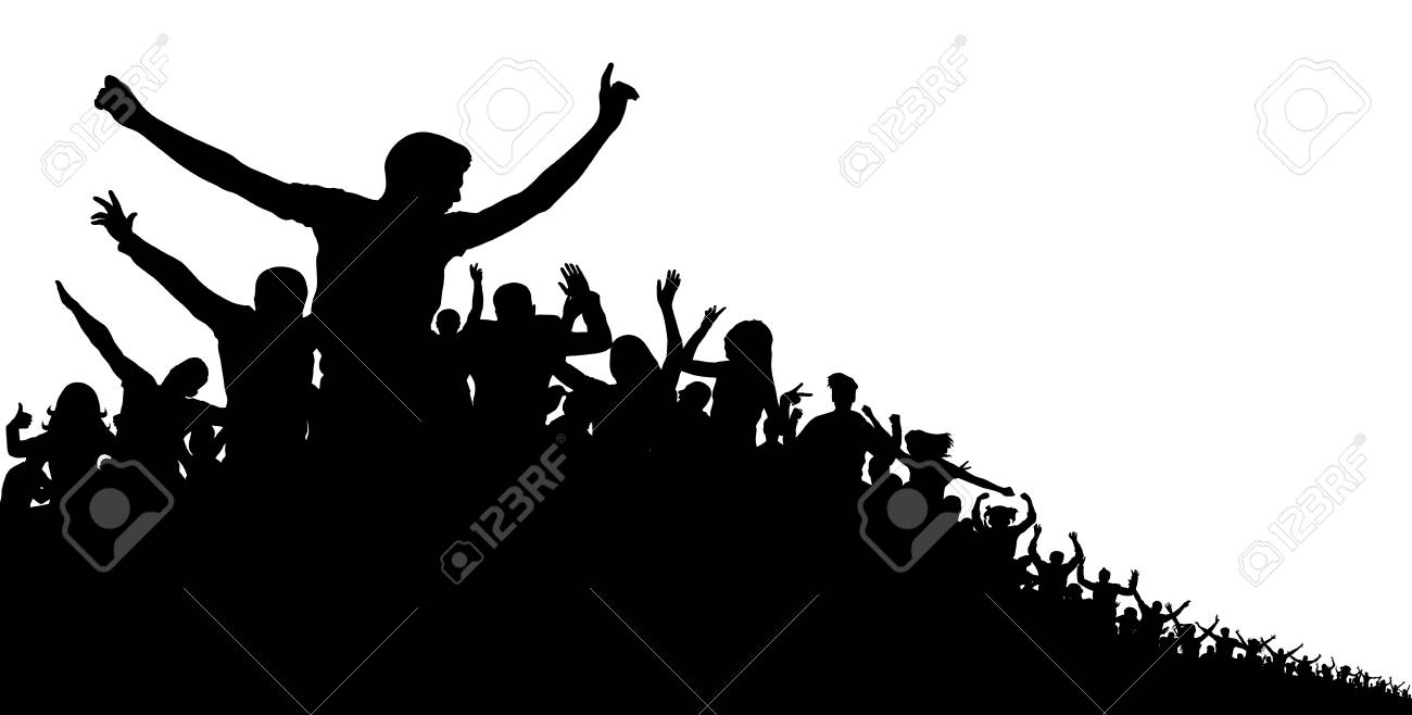 Crowd Of People Vector Silhouette Background Concert Party