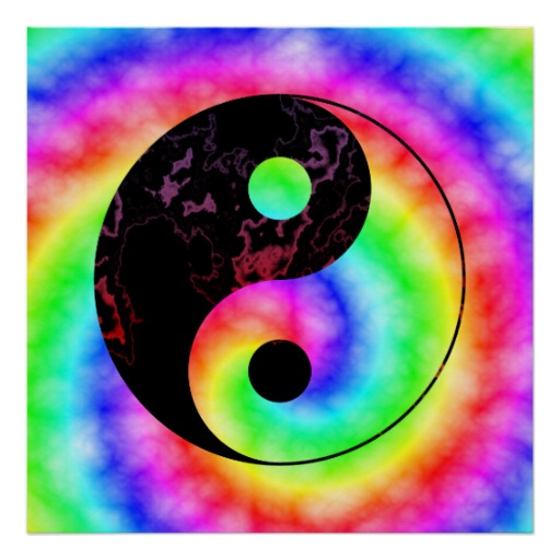 Rainbow Spiral Yin Yang Poster Zazzle