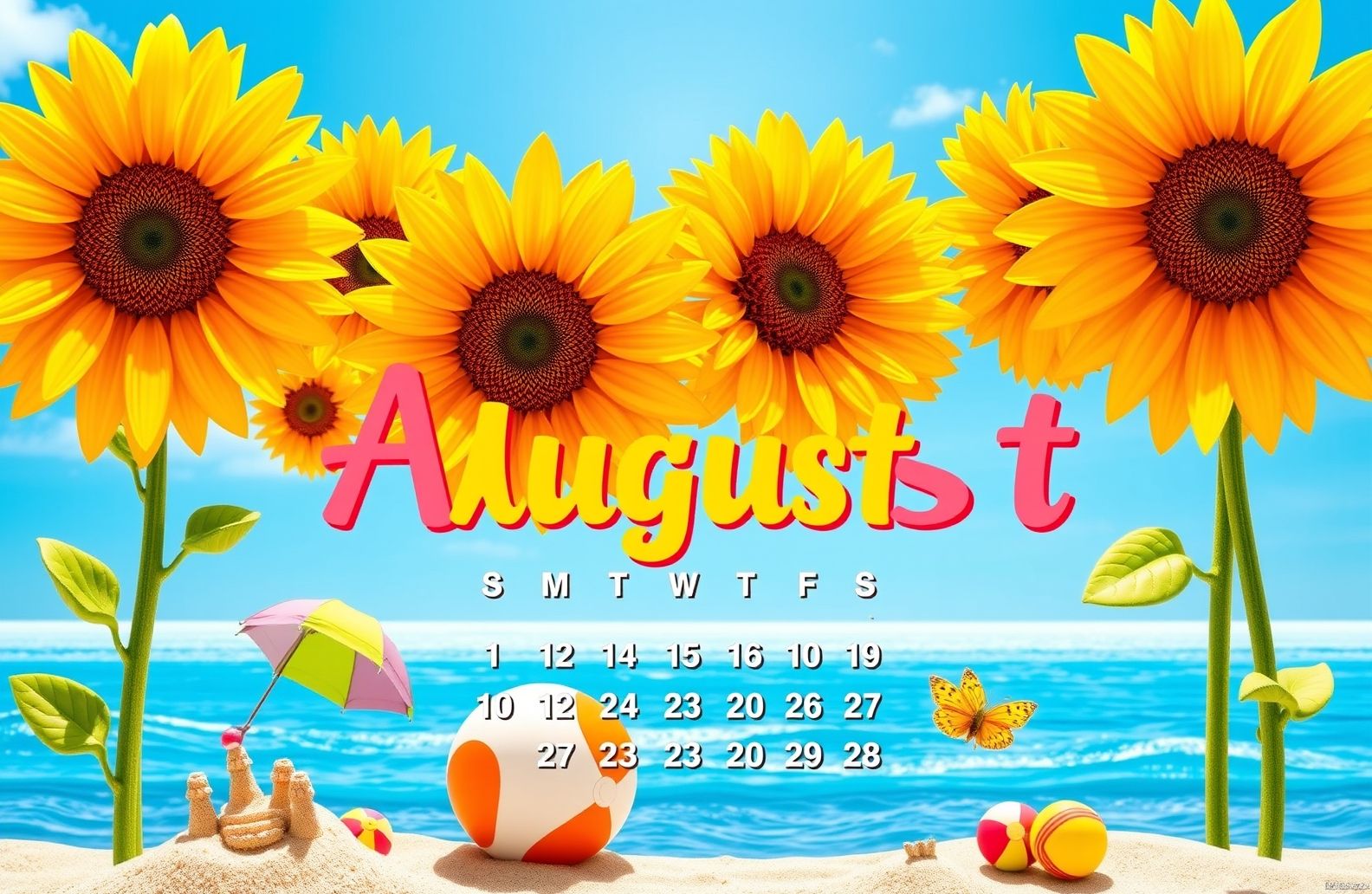 August Calendar Wallpaper