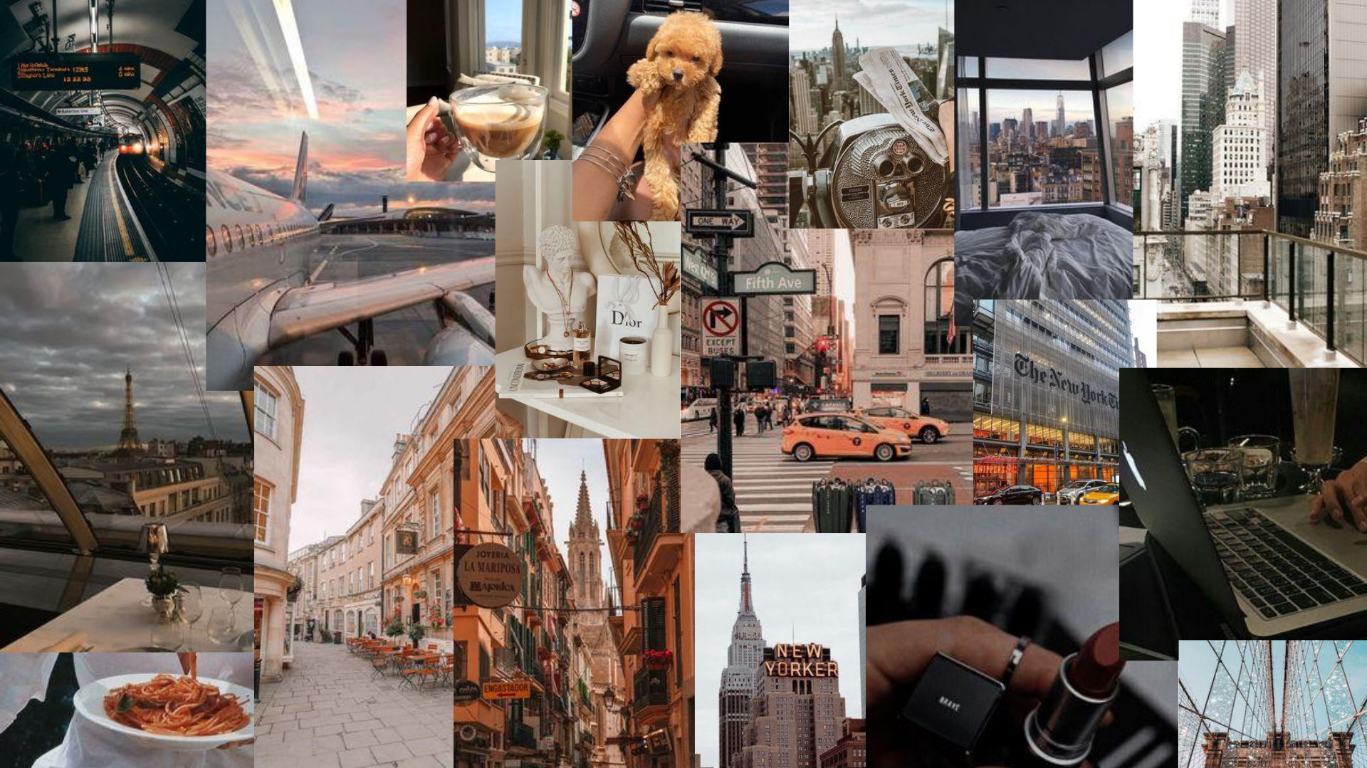 City Aesthetic Desktop Collage Macbook Air Wallpaper