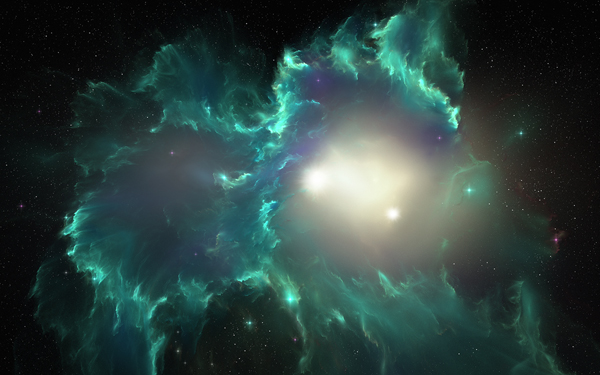 Full HD Wallpaper Space Nebulae Stars Teal Cortina