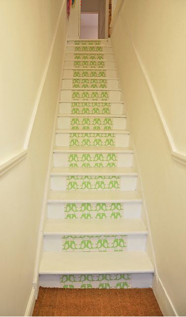 Wallpapered Stair Risers Wallpaper By Isak