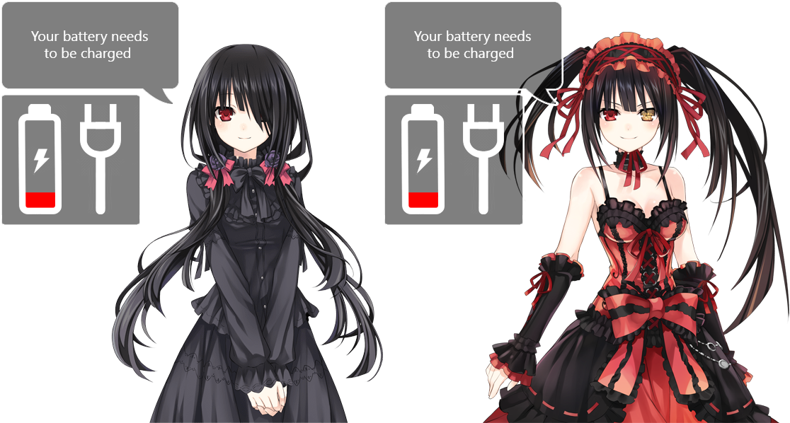 Tokisaki Kurumi Battery Notification Xwidget By Adiim