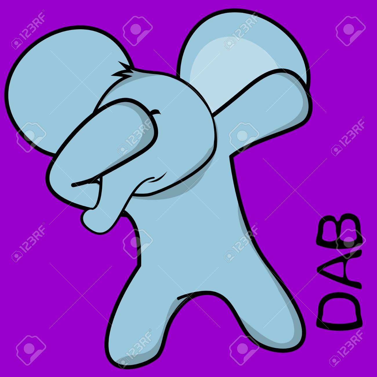 An Elephant In Dabbing Pose On Violet Background Royalty Free