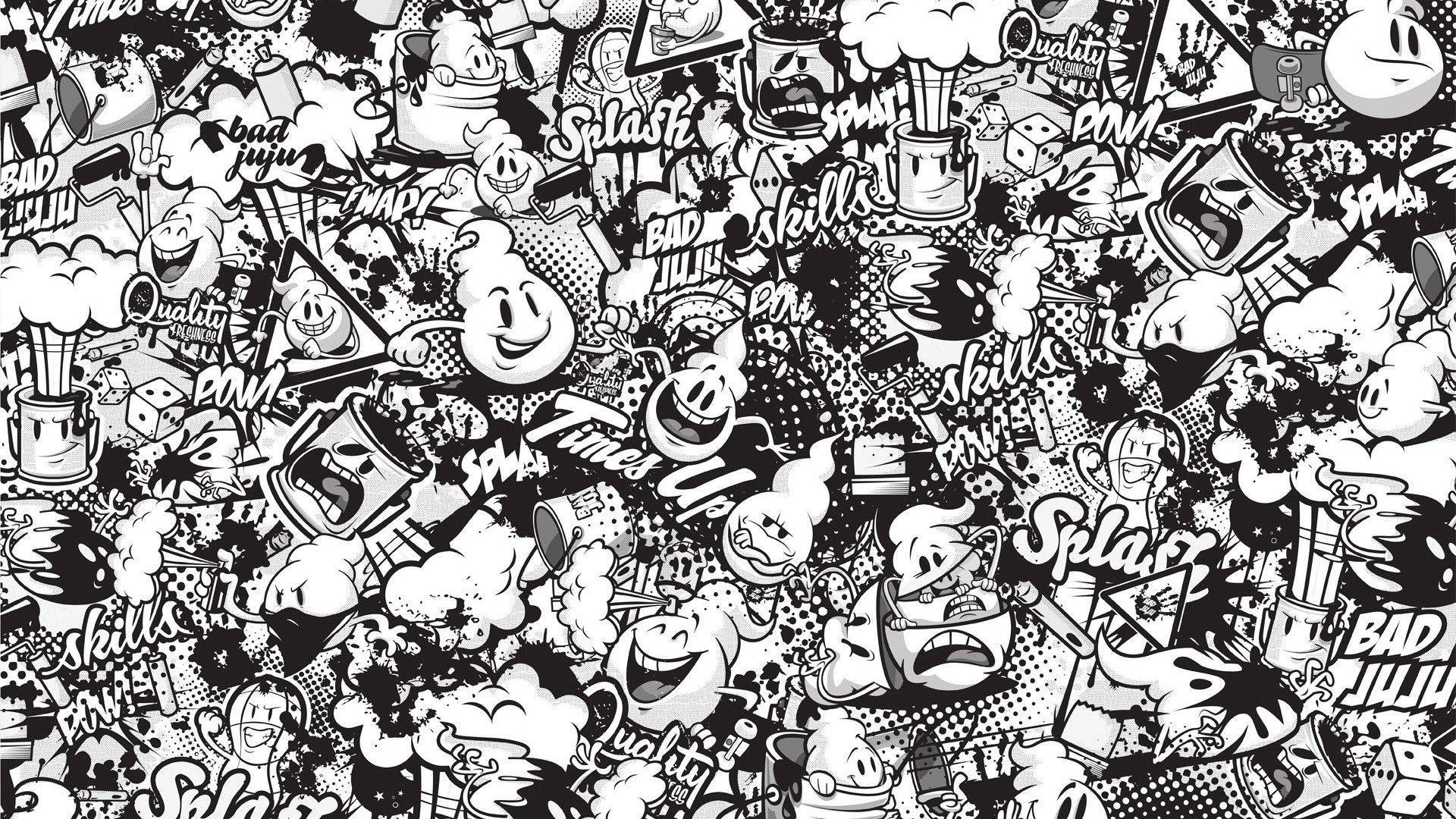 Black And White Graffiti Wallpaper