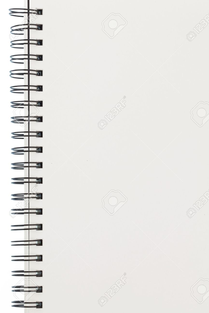 A Ring Binder For Notes Or Collage Block Lies On White