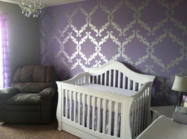 Baby Girls Nurseries Purple Wallpaper Rooms Ideas