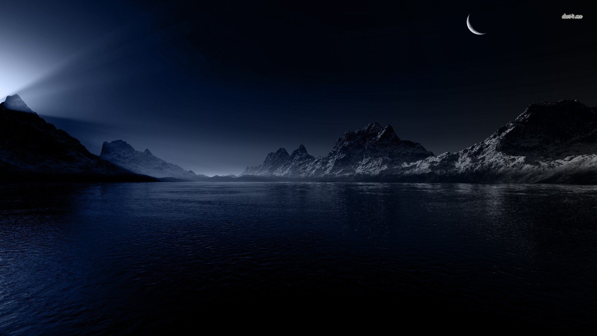 Dark Night Over The Mountain Lake Wallpaper   MixHD wallpapers